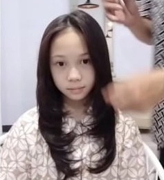 Hasil haircut layer panjang di AC Hairstylist