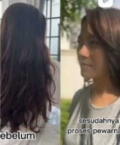 Before after pewarnaan tanpa bleaching